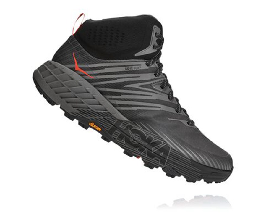 Trail Shoes Mens - Hoka One One Speedgoat Mid GORE-TEX 2 - Black - GKCIMBZ-48